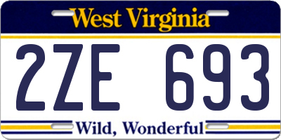 WV license plate 2ZE693