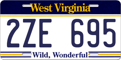 WV license plate 2ZE695