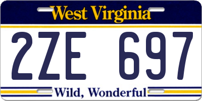 WV license plate 2ZE697