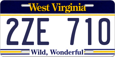 WV license plate 2ZE710