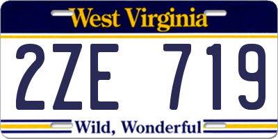 WV license plate 2ZE719