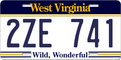 WV license plate 2ZE741