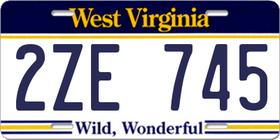 WV license plate 2ZE745
