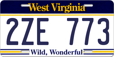 WV license plate 2ZE773