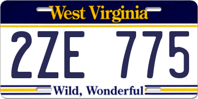 WV license plate 2ZE775