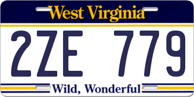 WV license plate 2ZE779