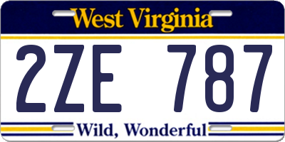 WV license plate 2ZE787
