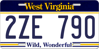 WV license plate 2ZE790