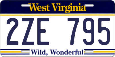 WV license plate 2ZE795