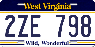 WV license plate 2ZE798