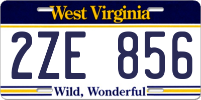 WV license plate 2ZE856
