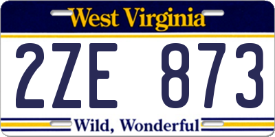 WV license plate 2ZE873