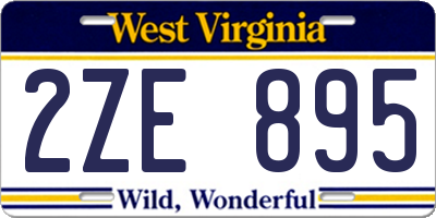 WV license plate 2ZE895