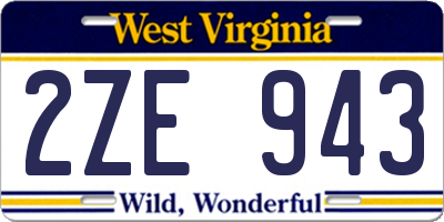 WV license plate 2ZE943