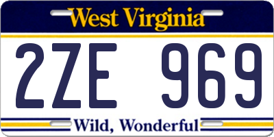 WV license plate 2ZE969