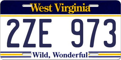 WV license plate 2ZE973
