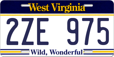 WV license plate 2ZE975