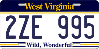 WV license plate 2ZE995
