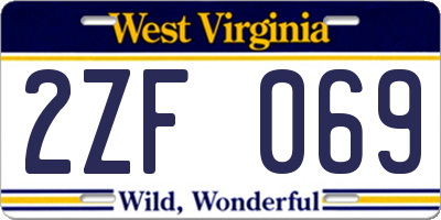 WV license plate 2ZF069