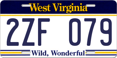 WV license plate 2ZF079