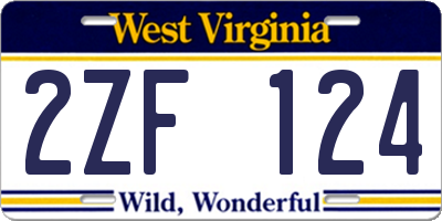 WV license plate 2ZF124