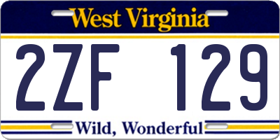 WV license plate 2ZF129