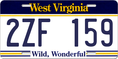 WV license plate 2ZF159