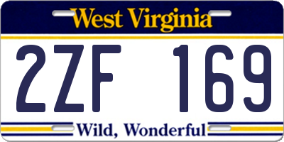 WV license plate 2ZF169