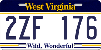 WV license plate 2ZF176