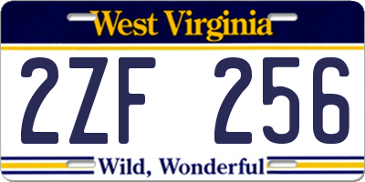 WV license plate 2ZF256