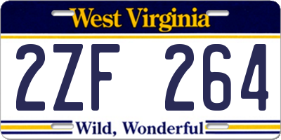 WV license plate 2ZF264