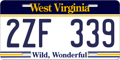 WV license plate 2ZF339