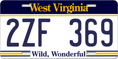 WV license plate 2ZF369