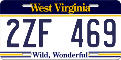 WV license plate 2ZF469