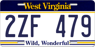 WV license plate 2ZF479