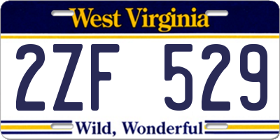WV license plate 2ZF529