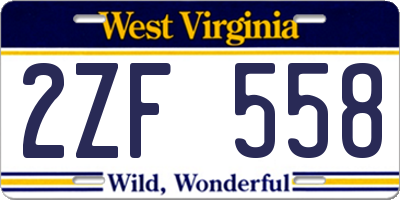WV license plate 2ZF558