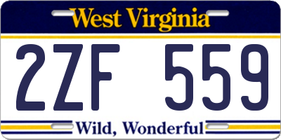 WV license plate 2ZF559