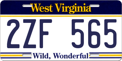 WV license plate 2ZF565