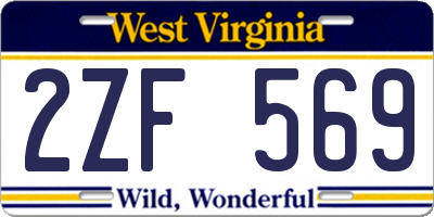 WV license plate 2ZF569
