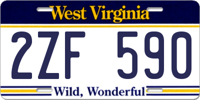 WV license plate 2ZF590