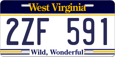 WV license plate 2ZF591