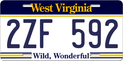 WV license plate 2ZF592