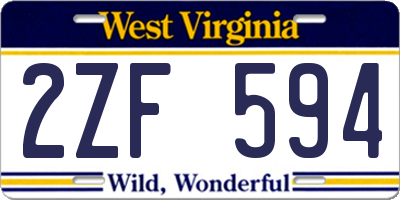 WV license plate 2ZF594