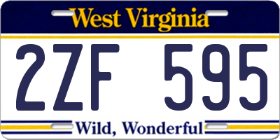 WV license plate 2ZF595