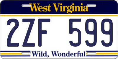 WV license plate 2ZF599