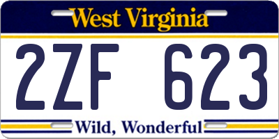 WV license plate 2ZF623