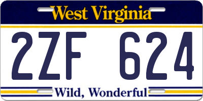 WV license plate 2ZF624