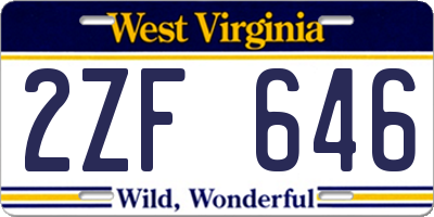 WV license plate 2ZF646