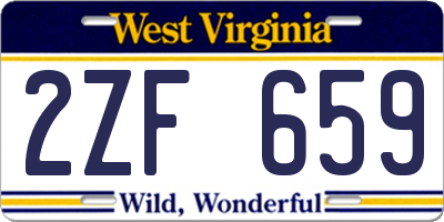 WV license plate 2ZF659